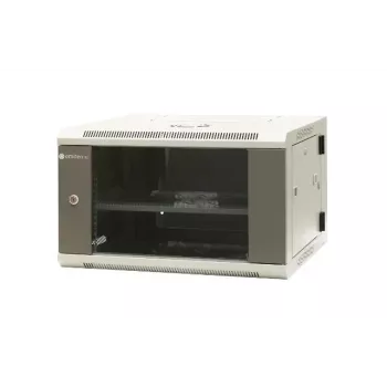 EMITER EM/AH6506 19 inch 6U sieninis tinklo spintelė, grūdinto stiklo durelės, 600×550×370 mm, juoda