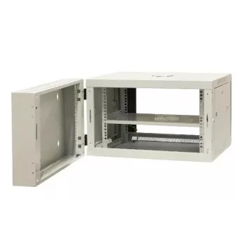 EMITER EM/AH6506 19 inch 6U sieninis tinklo spintelė, grūdinto stiklo durelės, 600×550×370 mm, juoda