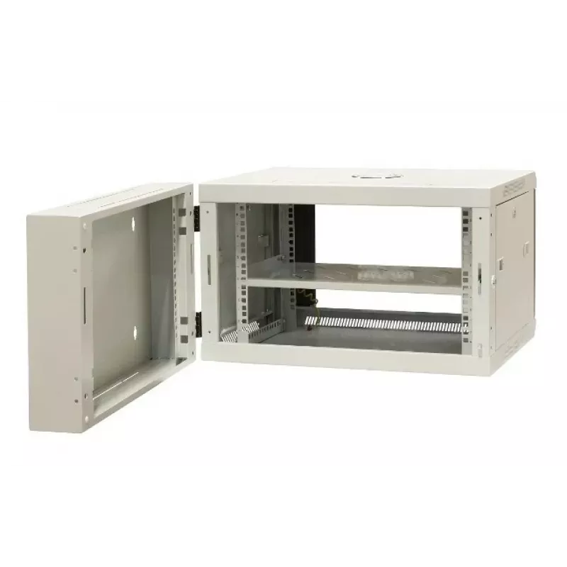 EMITER EM/AH6506 19 inch 6U sieninis tinklo spintelė, grūdinto stiklo durelės, 600×550×370 mm, juoda