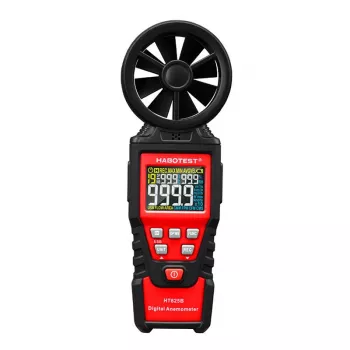 HABOTEST HT625B skaitmeninis anemometras su USB, vėjo greičio/temperatūros/oro tūrio matuoklis, apšviestas LCD, išorinis sparnuotės jutiklis
