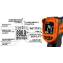 NEO TOOLS 75-276 Pirometras, bekontaktis infraraudonųjų spindulių termometras su dvigubu lazeriniu taikymu, -50°C iki 880°C, 12:1 D:S, reguliuojamas spinduliavimo koeficientas, LCD su apšvietimu