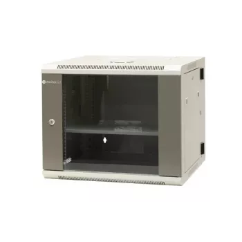 EMITER EM/AH6509 19 colių 9U sieninis skeltas spintelė su grūdinto stiklo durelėmis, 600x550x500 mm, juoda