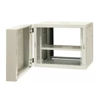 EMITER EM/AH6509 19 colių 9U sieninis skeltas spintelė su grūdinto stiklo durelėmis, 600x550x500 mm, juoda