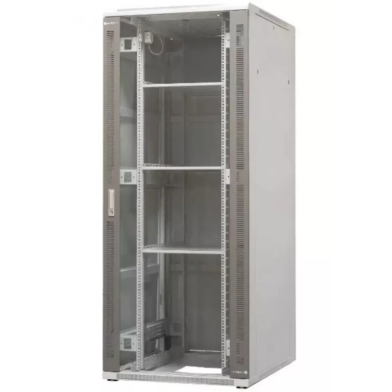 EMITER EM/SH05D-8042 Laisvai stovintis serverių stelažo spintos 42U 800x1000x1980mm juodos spalvos stiklo/plieno durelės
