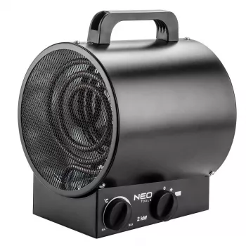 NEO TOOLS 90-065 Elektrinis patalpų šildytuvas Nerūdijantis plienas 2000 W Juodas