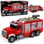 LEAN TOYS Gaisrinė mašina Gaisrinės departamentas Ištraukiamos kopėčios Vandens žarna Šviesos Garsai