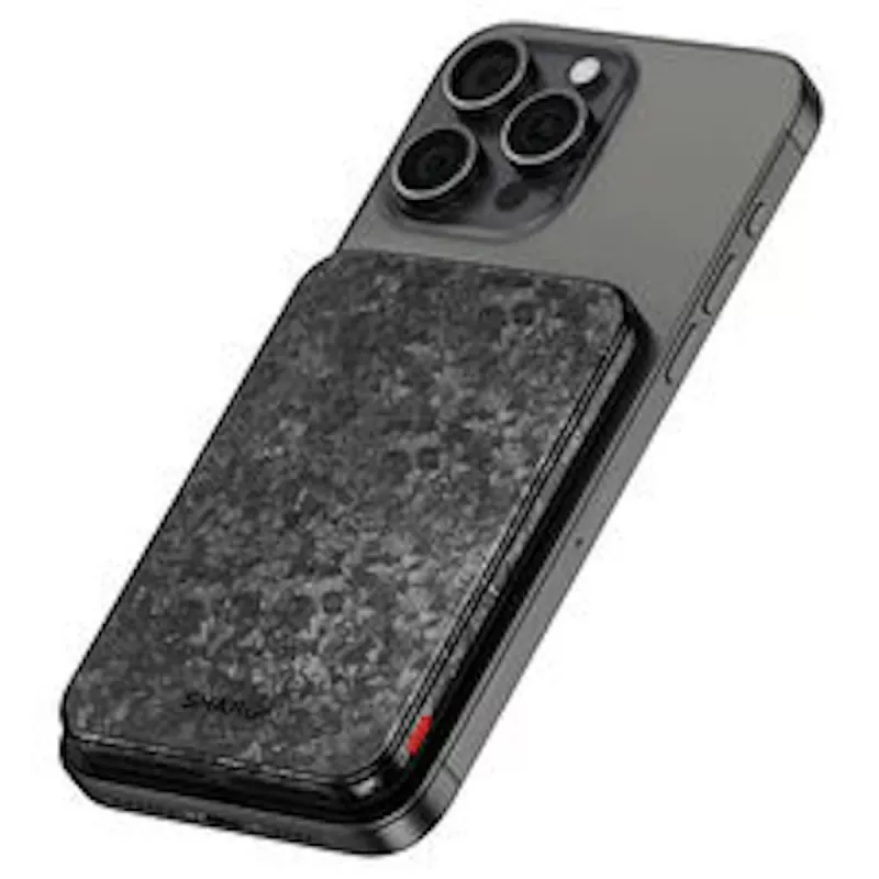 SHARGE CarbonMag 5K nešiojamas įkroviklis, 15W Qi, 20W USB-C - 5.000mAh, juodas