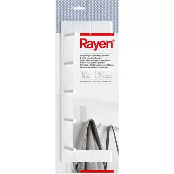 RAYEN Durų kablys pakabinimui / 5 kabliukai / baltas