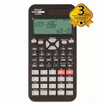 REBELL RE-SC2060S BX mokslinis skaičiuotuvas, 240 funkcijų, 2 eilučių LCD, maitinamas baterija, juodas