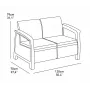 KETER Sodo sofa dvivietė Corfu Love Seat ruda