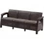 KETER Corfu Love Seat Max rudas trijų vietų sodo sofa