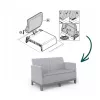 KETER Sodo sofa dvivietė Scandi Form 2 vietų sofa šviesiai pilka/tamsiai plieno pilka