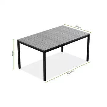 KETER Sodo stalas Deco Porto Nova 160 uosio medienos atspalvio/juodas