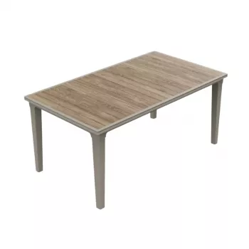 KETER Sodo stalas Deco Futura uosio medienos atspalvio/ smėlio spalvos
