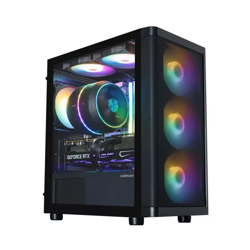 Zalman M4 SE juodas mATX Mini Tower kompiuterio korpusas su 6x 120mm FRGB ventiliatoriais