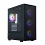 Zalman S6 juodas ATX vidutinio bokšto kompiuterio korpusas su 4 ARGB ventiliatoriais ir grūdintu stiklu