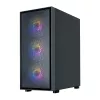 Zalman S6 juodas ATX vidutinio bokšto kompiuterio korpusas su 4 ARGB ventiliatoriais ir grūdintu stiklu