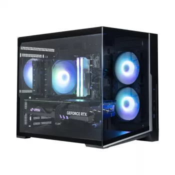 Zalman D30 juodas mATX Mini Tower kompiuterio korpusas su 3x 120mm ARGB ventiliatoriais ir grūdinto stiklo šonine plokšte
