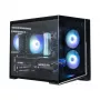 Zalman D30 juodas mATX Mini Tower kompiuterio korpusas su 3x 120mm ARGB ventiliatoriais ir grūdinto stiklo šonine plokšte