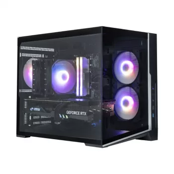 Zalman D30 juodas mATX Mini Tower kompiuterio korpusas su 3x 120mm ARGB ventiliatoriais ir grūdinto stiklo šonine plokšte