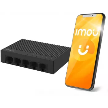 IMOU SF105C 5 prievadų 10/100 Mbps stalinis komutatorius, plastikinis korpusas