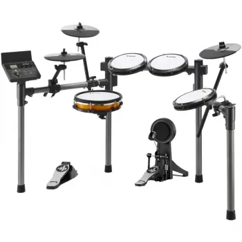 DONNER EC7247 elektroninis būgnų rinkinys su tinkliniais padais, 225+ garsai, USB MIDI, aliumininis stovas