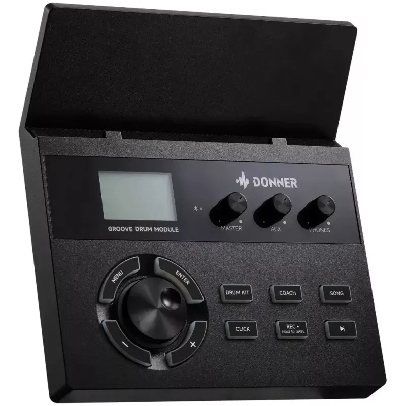 DONNER EC7247 elektroninis būgnų rinkinys su tinkliniais padais, 225+ garsai, USB MIDI, aliumininis stovas