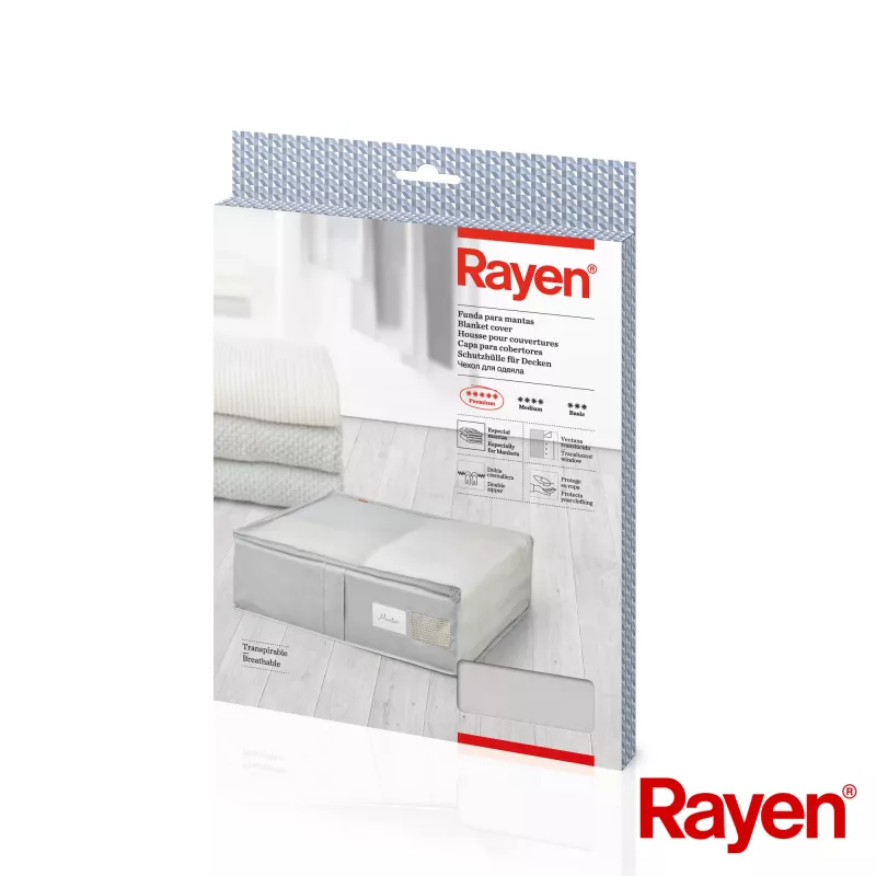 RAYEN Premium pilka antklodžių dėžė 65x55x20cm