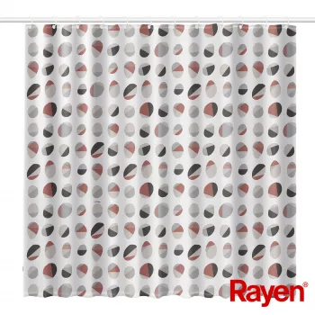 RAYEN Dušo užuolaida 180x200cm balta/ribota, PEVA