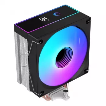 Rampage Octagon B70 CPU oro aušintuvas, 120 mm ARGB, temperatūros rodmuo, juodas