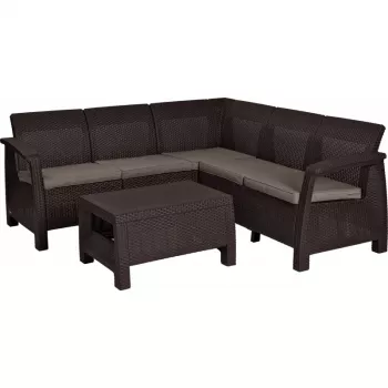 KETER sodo baldų komplektas Corfu Relax Set rudas