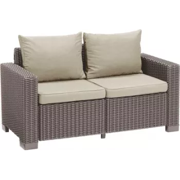 KETER Sodo sofa California 2 vietų sofa smėlio spalvos