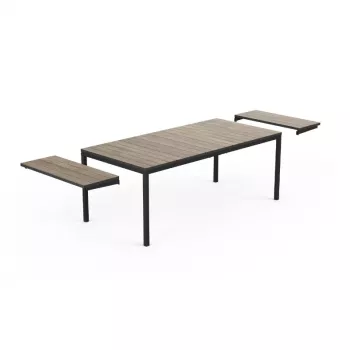 KETER Sodo stalas ištraukiamas Deco Porto Nova Ištraukiamas 200-280 uosio medienos atspalvis/juodas