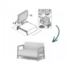 KETER Sodo sofa dvivietė Scandi Linea 2 vietų sofa šviesiai pilka/tamsiai plieno pilka