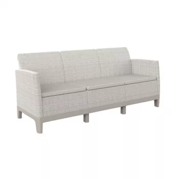 KETER Sodo sofa dvivietė Scandi Form 3 vietų sofa akmenų pilka/šviesiai smėlio spalvos