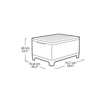 KETER Sodo stalas / daiktadėžė Scandi Storage Table pilka