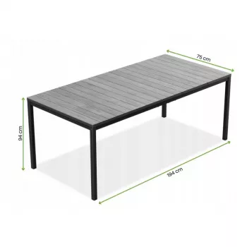 KETER Sodo stalas Deco Porto Nova 200 uosio medienos atspalvio/ juodas