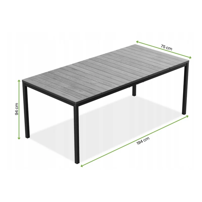 KETER Sodo stalas Deco Porto Nova 200 uosio medienos atspalvio/ juodas