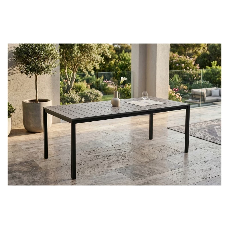 KETER Sodo stalas Deco Porto Nova 200 uosio medienos atspalvio/ juodas