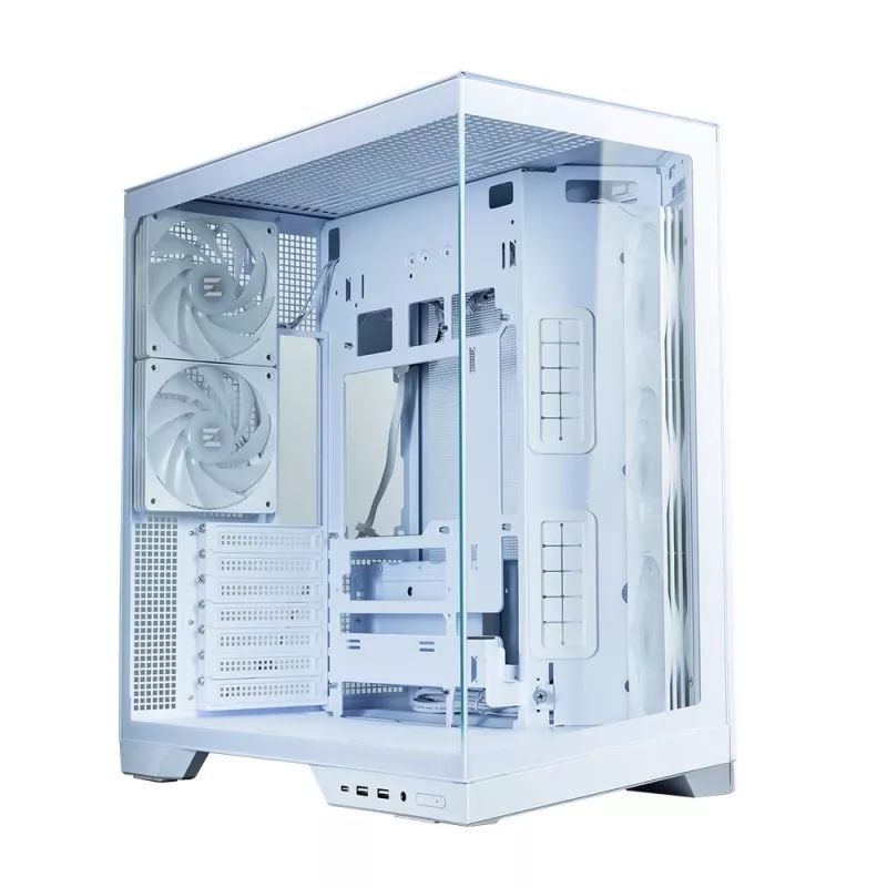 Zalman D50 baltas ATX Mid Tower kompiuterio korpusas su 3x ARGB ventiliatoriais ir grūdintu stiklu