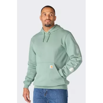 Carhartt Iconic K288 logotipu dryžuotas megztinis GREEN SLATE