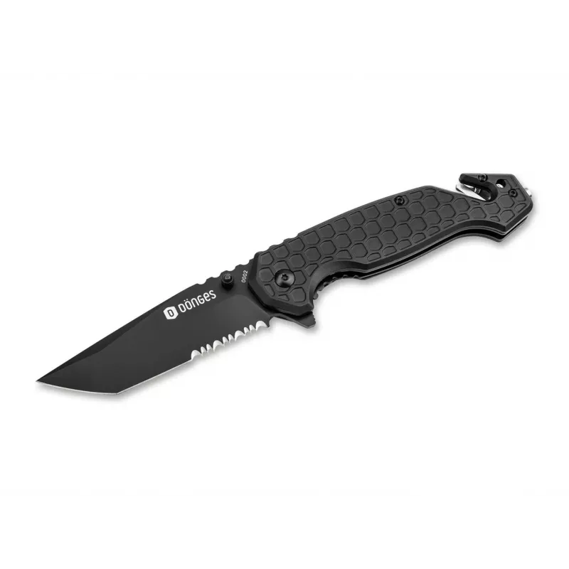 Dönges Basic Tactical sulankstomas taktinis peilis 01DG003 juodas nerūdijančio plieno Drop Point Combination Edge