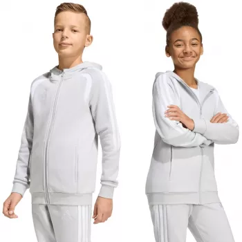 adidas Tiro 26 League Sweat Full Zip Hoodie vaikiškas džemperis su gobtuvu pilku KF3323 152cm