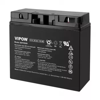VIPOW MC tipo motociklų akumuliatorius 12V 25Ah