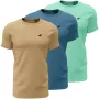 Vyriški marškinėliai 4F M4481 3 vienetų rinkinys smėlio, mėlynos, mėtų spalvos 4FWSS26TTSHM4481 91S 4XL