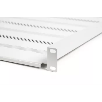 DIGITUS TN-19-550-1U-GY 1U fiksuota stovo lentyna, 550 mm gylio, pilka RAL 7035, 25 kg apkrova