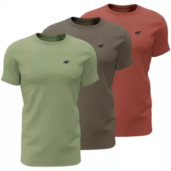 4F M4480 vyriški marškinėliai žalia, ruda, bordo 4FWSS26TTSHM4480 90S 2XL