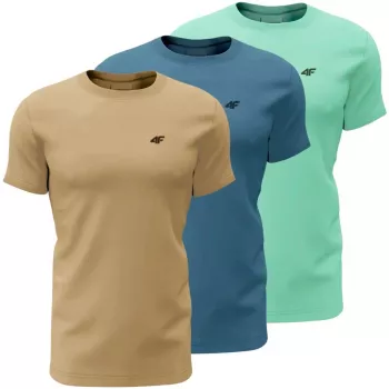 Vyriški marškinėliai 4F M4481 3pak smėlio, mėlyni, mėtų 4FWSS26TTSHM4481 91S L