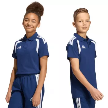 Vaikiški marškinėliai su polo apykakle adidas Tiro 26 League tamsiai mėlyni KF3406 128cm