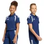 Vaikiški marškinėliai su polo apykakle adidas Tiro 26 League tamsiai mėlyni KF3406 128cm